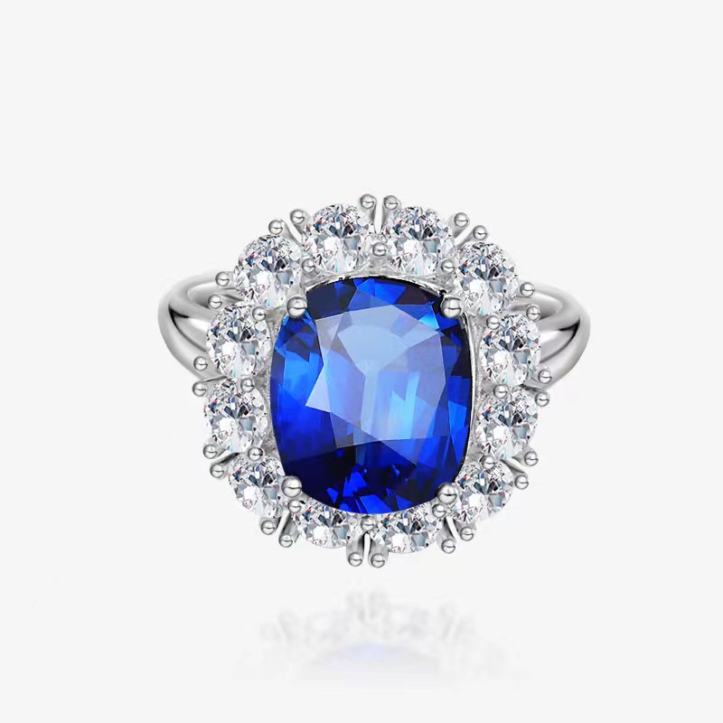 Vintage Emerald Cut Green Halo Ring for Women, 925 Sterling Silver Simulated Diamond Statement Jewelry for Party or Engagement Gift
