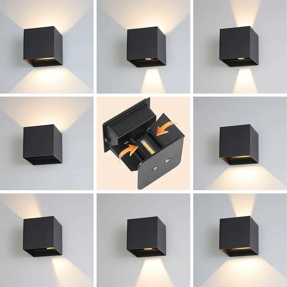 Wall Lights AC180-265V Indoor Wall Light Aluminum Outdoor Waterproof Up Down Garden Wall Lighting For Home Pathway Bedroom LampXJ250526