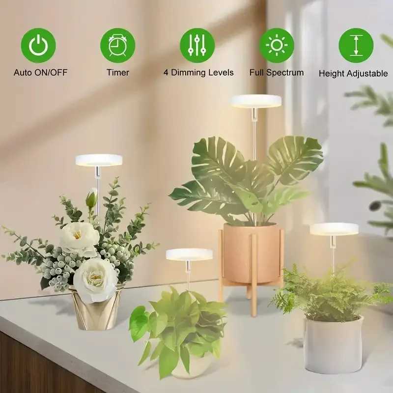 1/2/3/4pcs Growth Light Full Spectrum LED Plant Light Indoor Growth Light 2/4/8H Automatic Timer Brightness Height AdjustableXJ250526