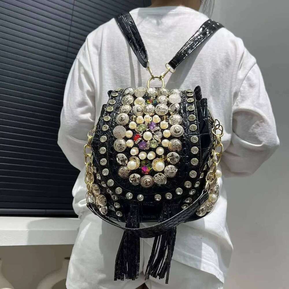 Women's Bags Designer Women's Fashion Dia Handbag Elegant Evening Beaded Light Backpack Crossbody Bag