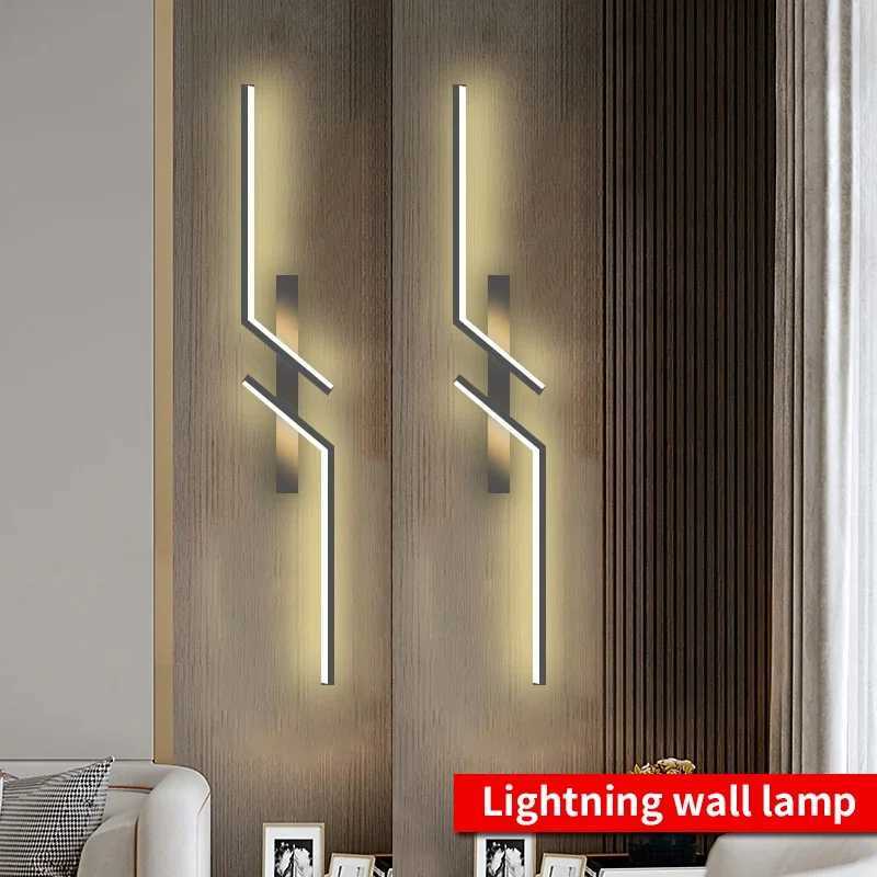 Modern Creative Strip LED Wall Lamp Minimalist Bedroom Bedside Wall Lamp Living Room Sofa Background Indoor Lighting Wall LampXJ250526