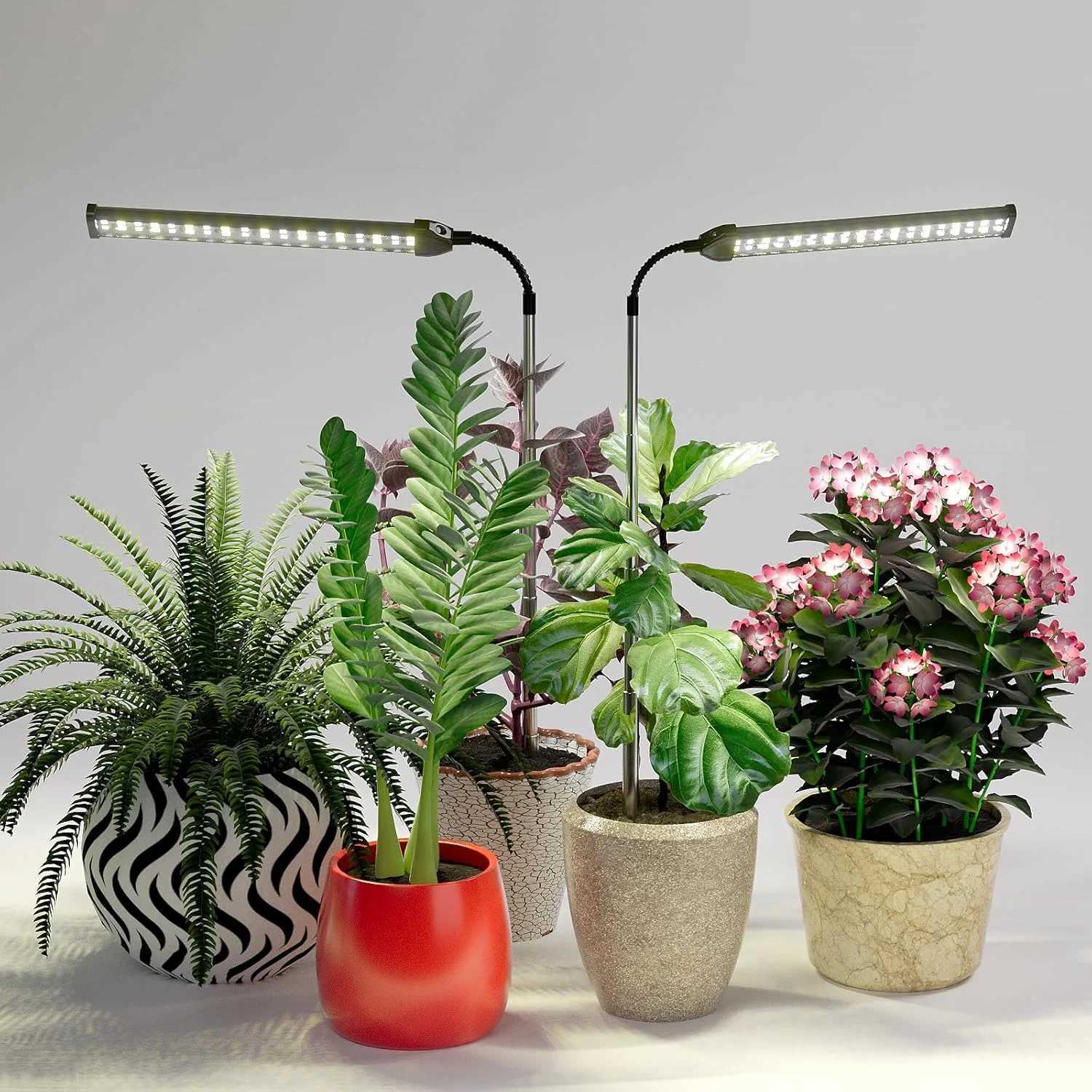 Ground Insertion Flat Tube White Light USB Grow Plant Lamp Full Spectrum Growth Light 5V Timed Dimming Fleshy Flower LightingXJ250526