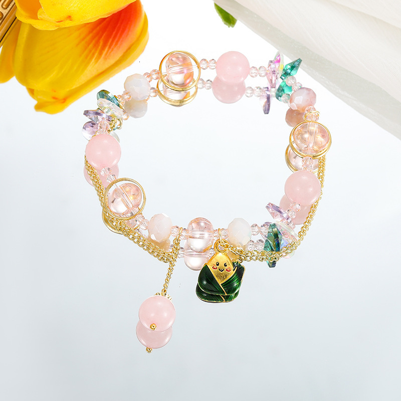 Handstring Creativity Loong Boat Festival Pendant Crystal Girl Fresh and Cute Fu Zi High Zongzi Bracelet