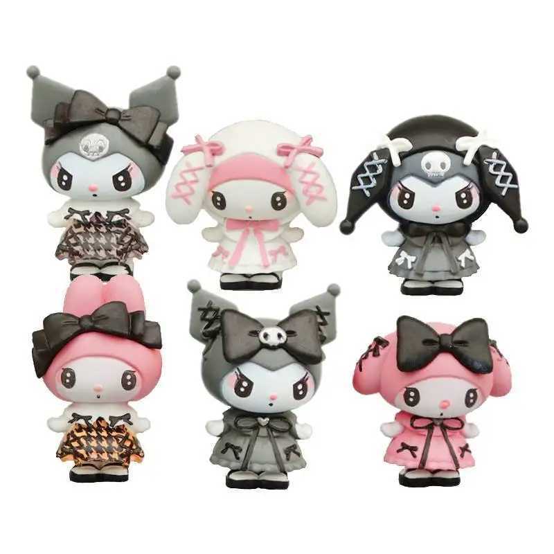 Sanrio Kawaii Blind Box Doll Kuromi Cartoon Figure My Melody Lolita Style Cute Mini DIY Handmade Decorative Model Toy Giftw250526