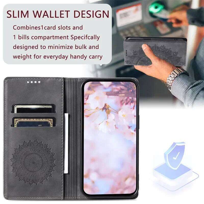 Magnetic Flip Leather Case For Samsung Galaxy S25 S24 Ultra S23 FE S22 S21 S20 S10 S9 Plus Note 20 Wallet Card Phone Cover Coque