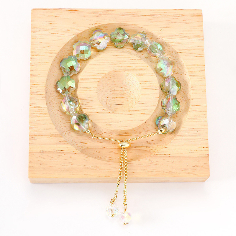 Colorful Beads Irregular Crystal Drawstring Course Adjustable Pendant Bracelet