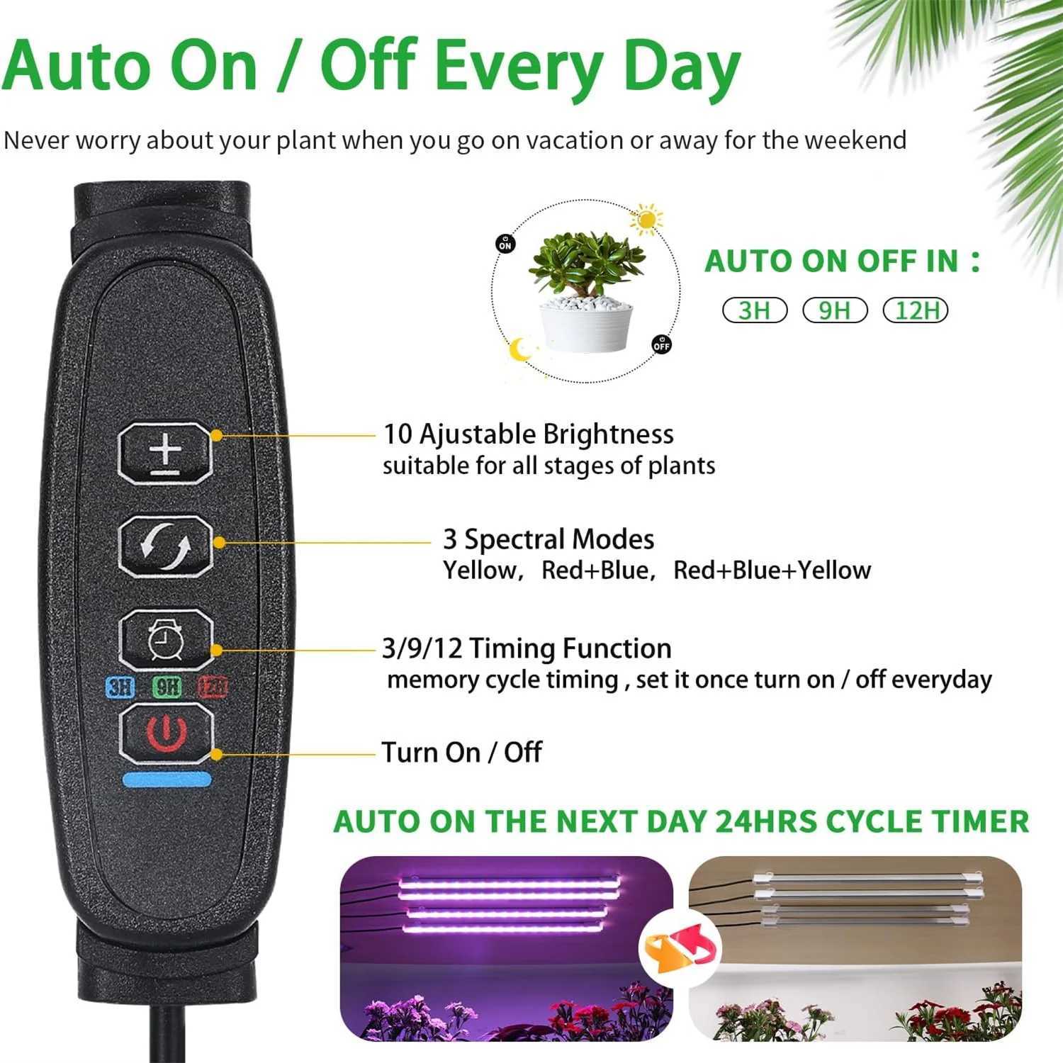 3 Colors Indoor LED Grow Light USB DC5V Timer Phyto Lamp for Plants Dimmable LED Lamp Phytolamps Full Spectrum HydroponicsXJ250526