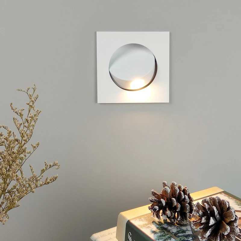 Modern LED Embedded Wall Lamp 3W 350 Rotation Bedside Sconce Bedroom Reading Hidden Decor Stair Wall Lighting Fixture AC85-265VXJ250526