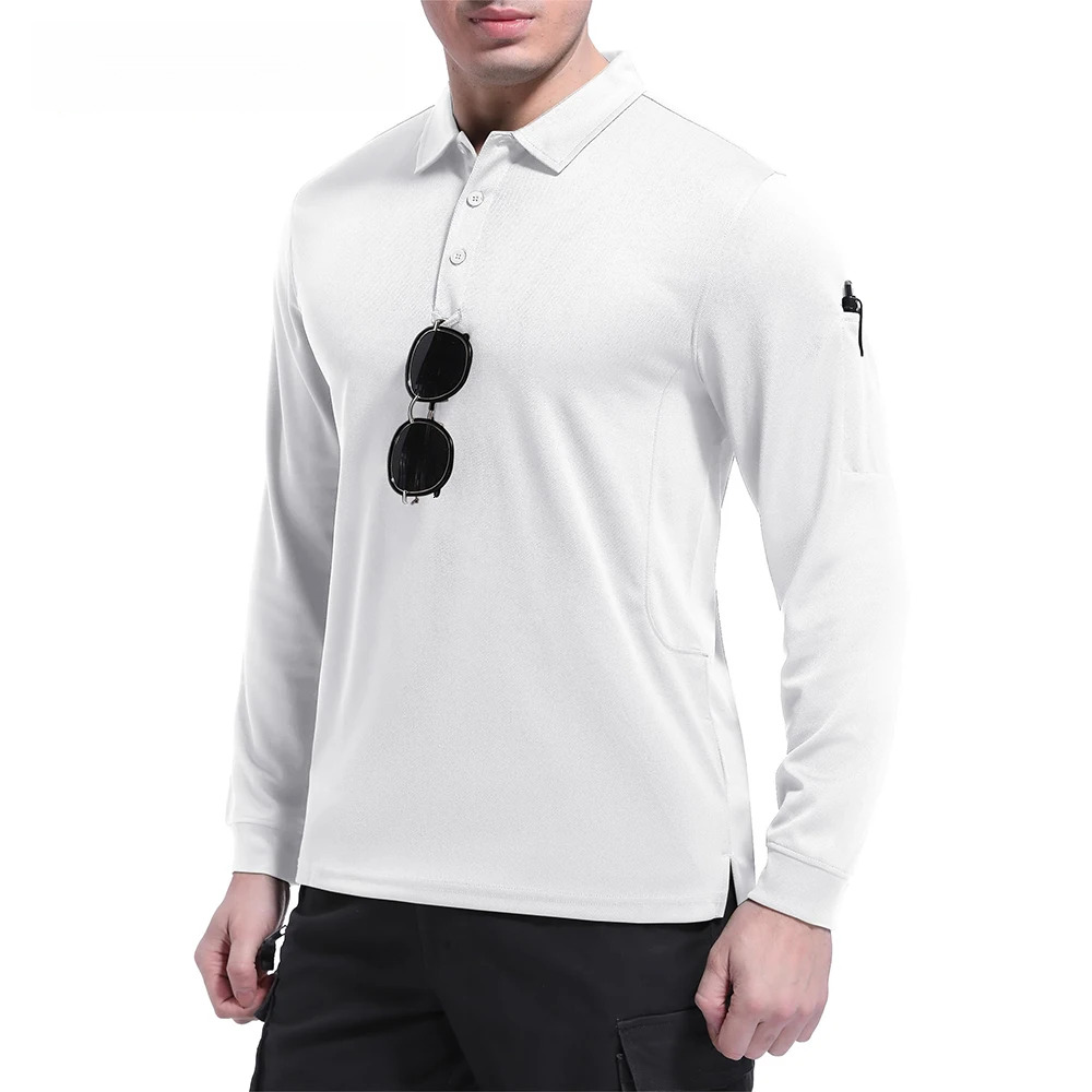 Summer Long Sleeve Performance Quick Drying Polos T-shirts Mens Office Shirt Golf Team Work Shirts Jersey Casual Tops