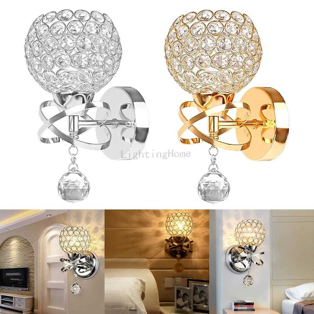 Modern Wall Lamp Crystal Sconce Wall Light Fixture E14 Bedside Retro Industrial Home Living Room Bedroom Bathroom Lighting DecorXJ250526
