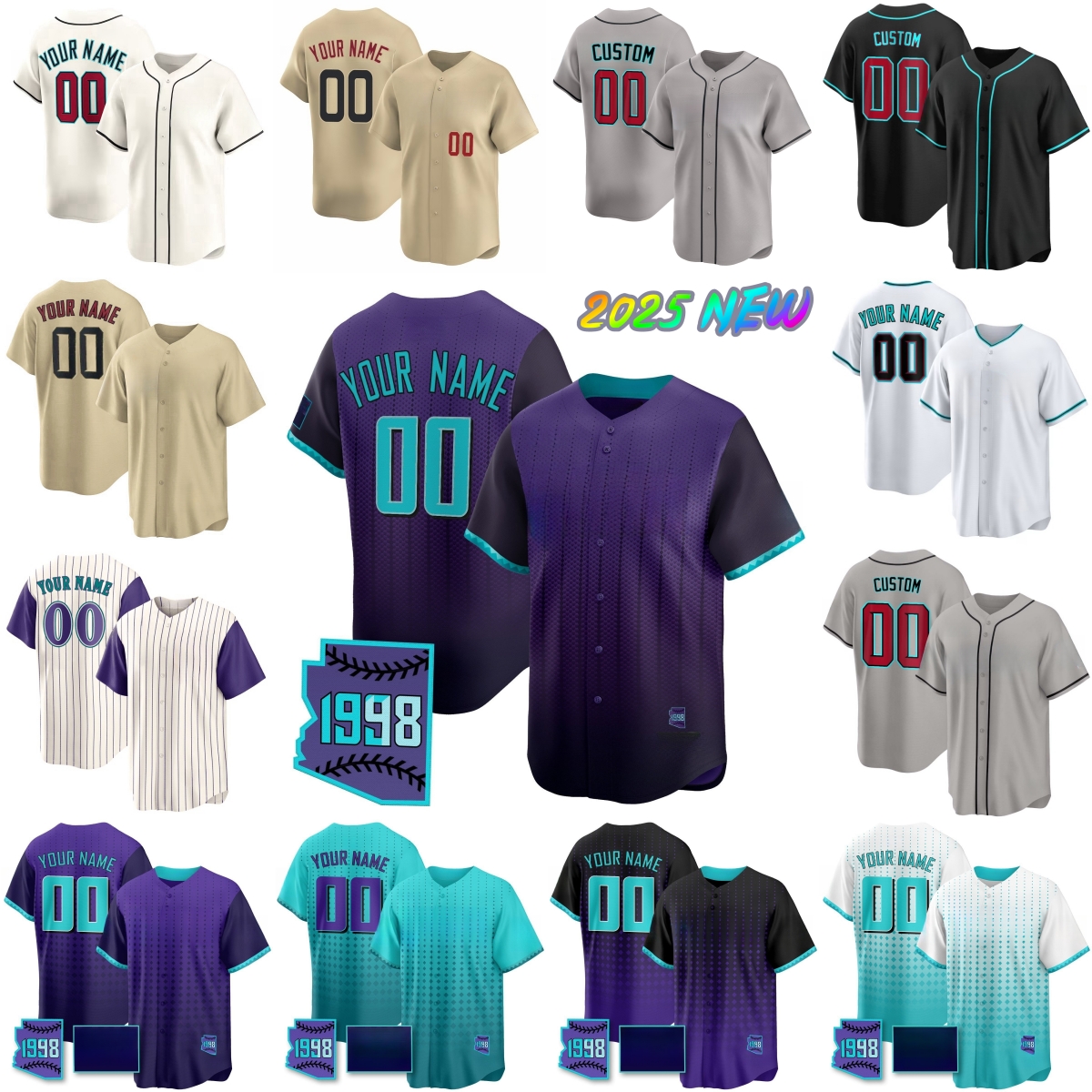 Custom 2025 New S-6XL 7 Corbin Carroll Baseball Jersey 4 Ketel Marte 23 Zac Gallen 12 Lourdes Gurriel Jr. 2 Geraldo Perdomo 3 Joc Pederson 36 Josh Bell Moreno Jerseys