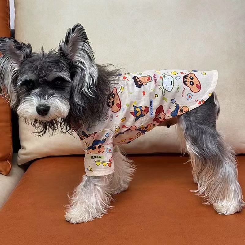 T00304 Dog clothes spring and summer thin pet shirt 2025 new Hawaiian style anti-hair loss outdoor sunscreen large dog clothes