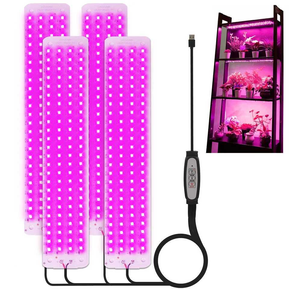 Full Spectrum Plant Grow Lights LED Sunlight Panel Grow Lamp with Timer Dimmable for Indoor Plants Under Cabinet Growing LampsXJ250526