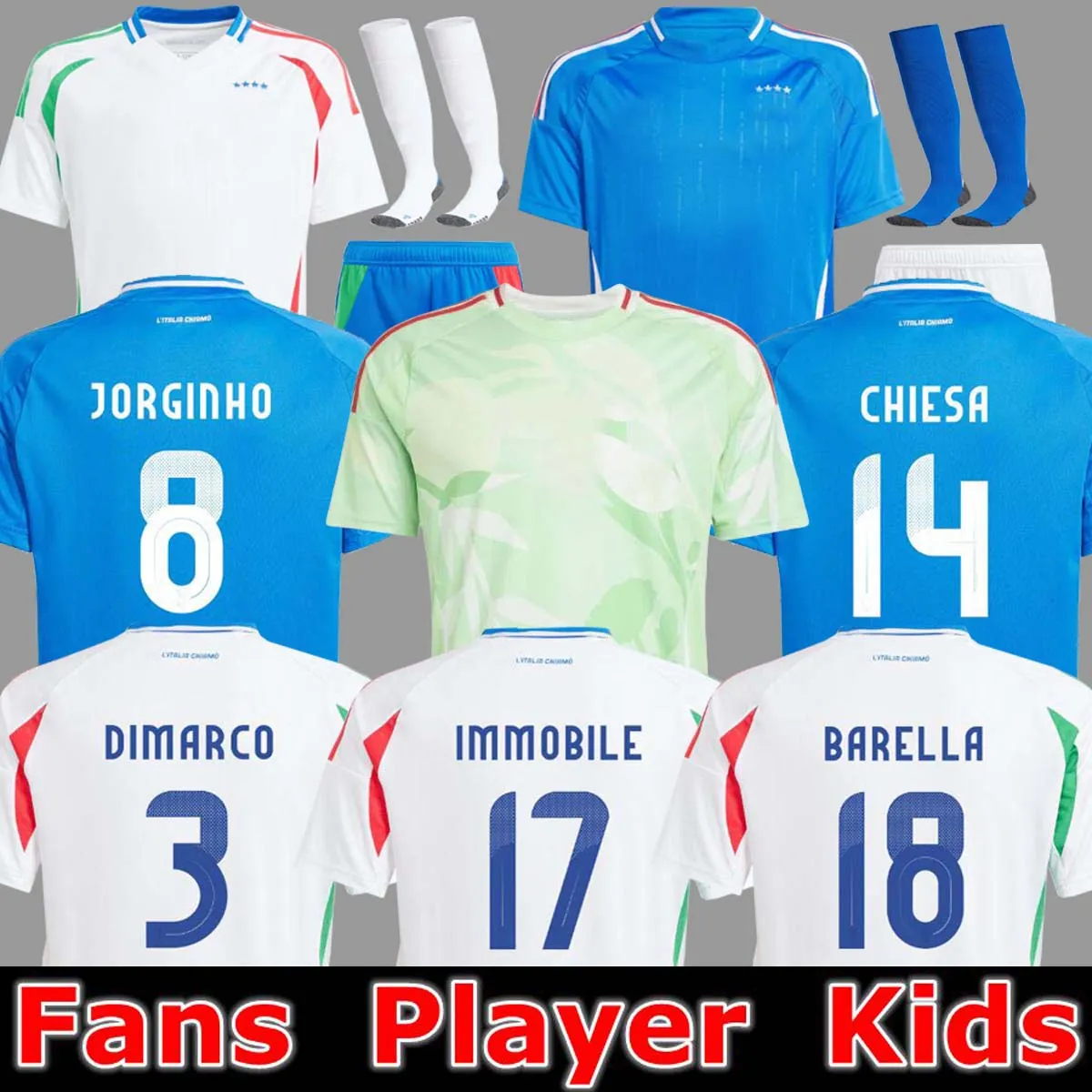3XL 4XL RETEGUI Euro Italian soccer JerseyS CHIESA 24 25 DIMARCO 125 Anniversary 2024 ITALYS football shirts men kids BARELLA kits uniforms Italia Kits