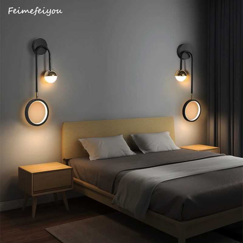 LED Modern Interior Wall Lamp Headboards Round Ball Background Wall Light Aisle Living Room Creative Nordic Decoration Wall LampXJ250526