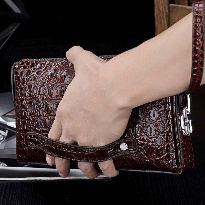 XMESSUN New Fashion Design Crocodile Pattern Clutch Cowhide Genuine Leather Envelope Bag Coin Purse INS K345