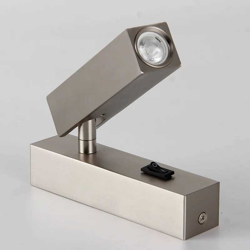 Gold 3W LED Reading Wall Lamp With Switch USB Charging Port Bedside 350 Rotary Bedroom Hotel Headboard Sconce Lights FixtureXJ250526