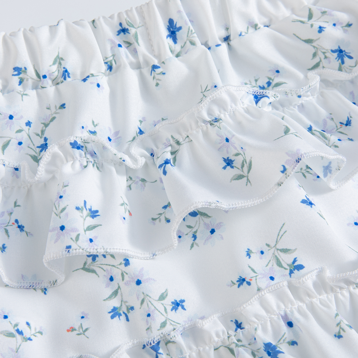 Baby Girl Summer Casual Set Floral Printed Back Bow Camisole Top, Baby Designer Clothing, Sweet Style, Suitable for Daily Wear and Outing, Party Wear 