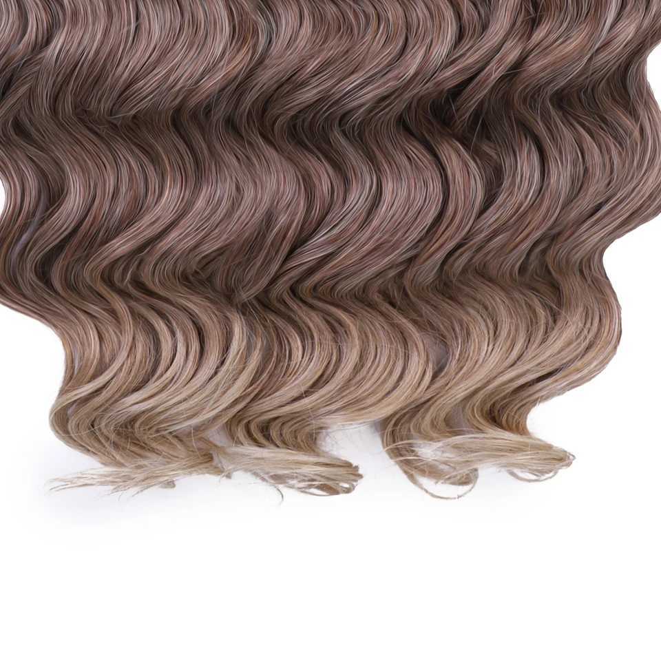 FREEDOM Hair Synthetic Deep Wavy Passion Twist Crochet Hair 24 Inch /60cm Ombre Brown Blonde White Braiding Hair Extensions S25526