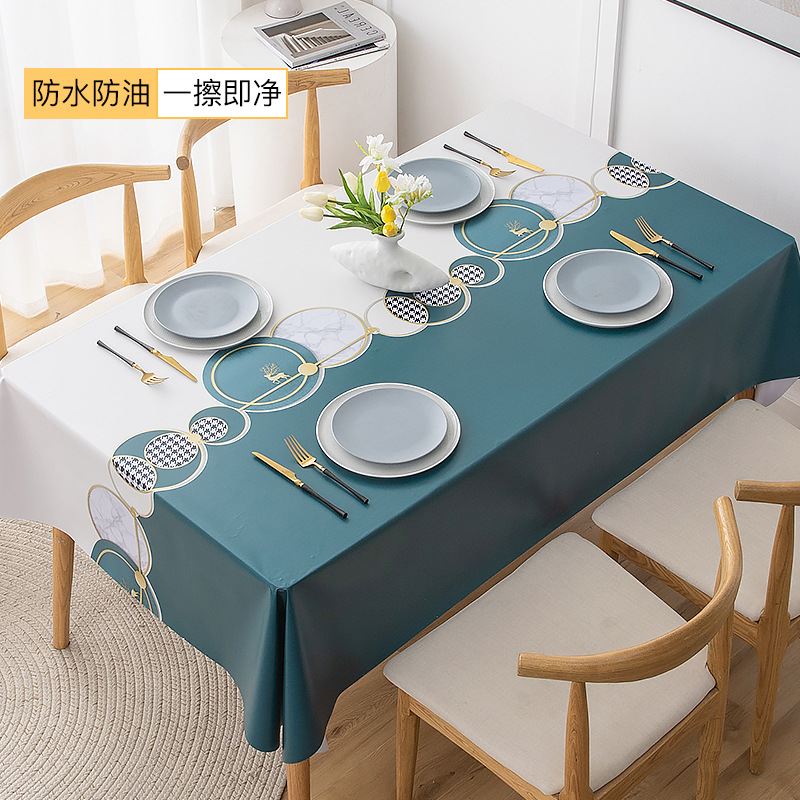 D275 tablecloth waterproof and oil-proof washable cloth desk ins style tablecloth rectangular pvc coffee table household tablecloth Nordic