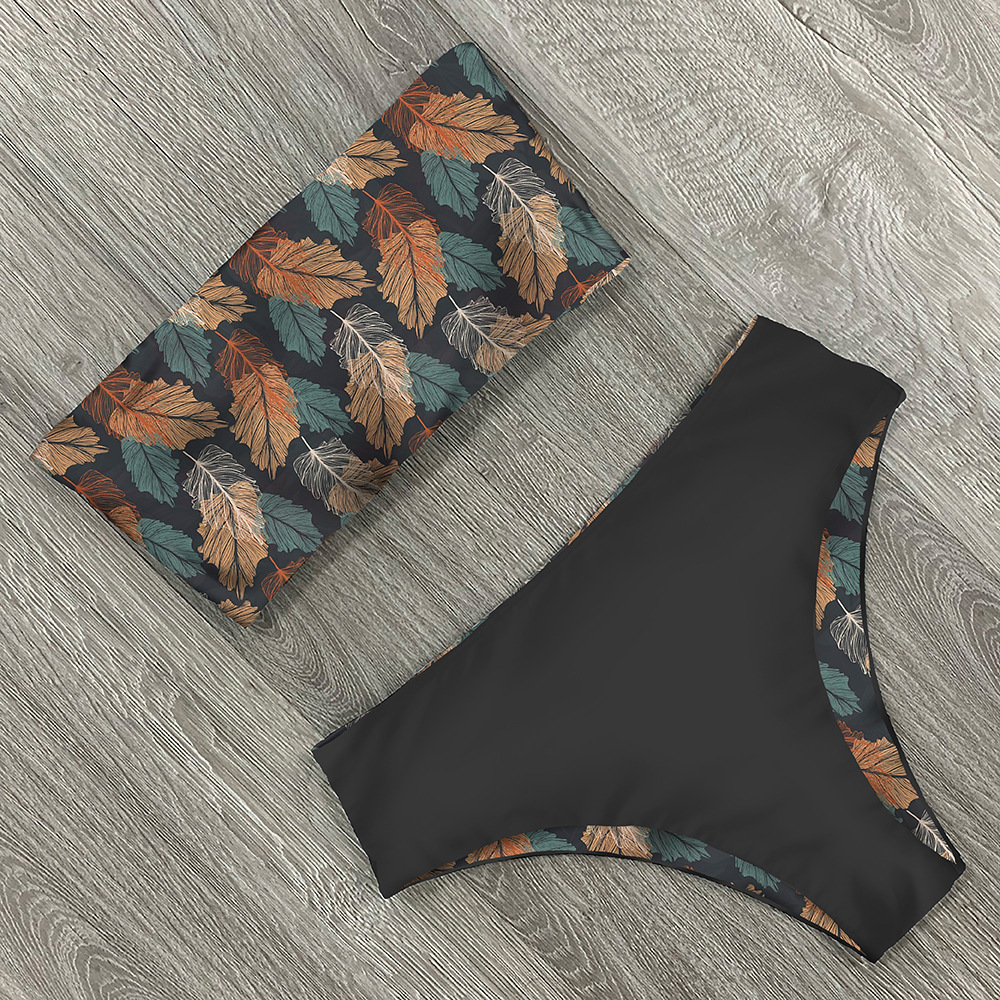 Outdoor Beach Ladies Free Shipping 2025 New Designer Swimsuit Women's Sexy Two-piece Bikini Shoulder Swimsuit