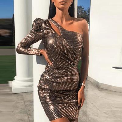 Summer new short style collarless off shoulder solid color skirt temperament commute sexy slim dress
