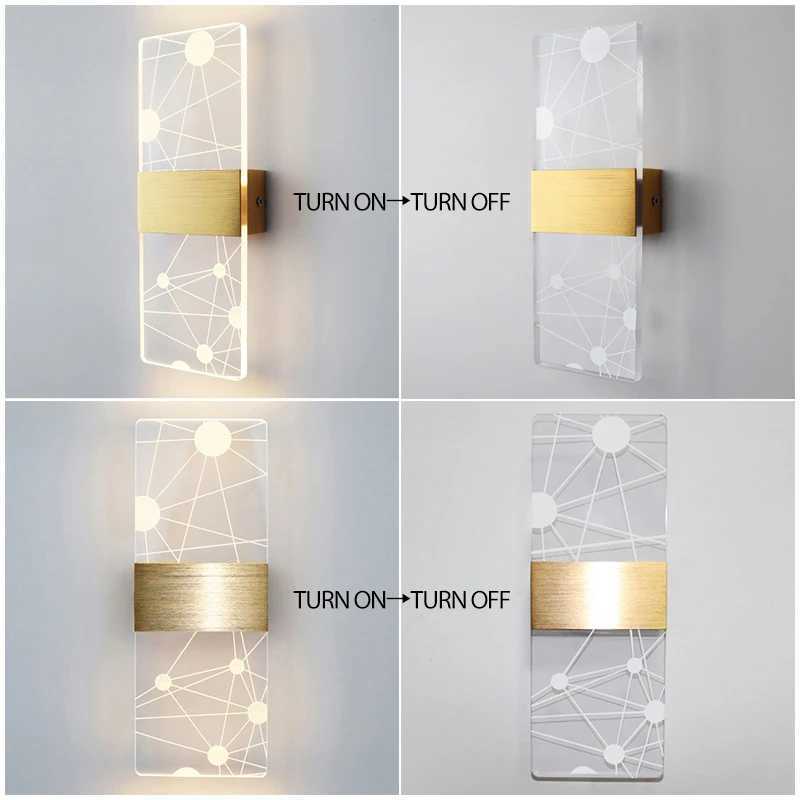 LED Wall Lamp Laser Acrylic Modern Nordic Sconce Lamps LED Indoor Wall Lights Bedroom Living Room Bedside Light 27cm 6W 85-265VXJ250526