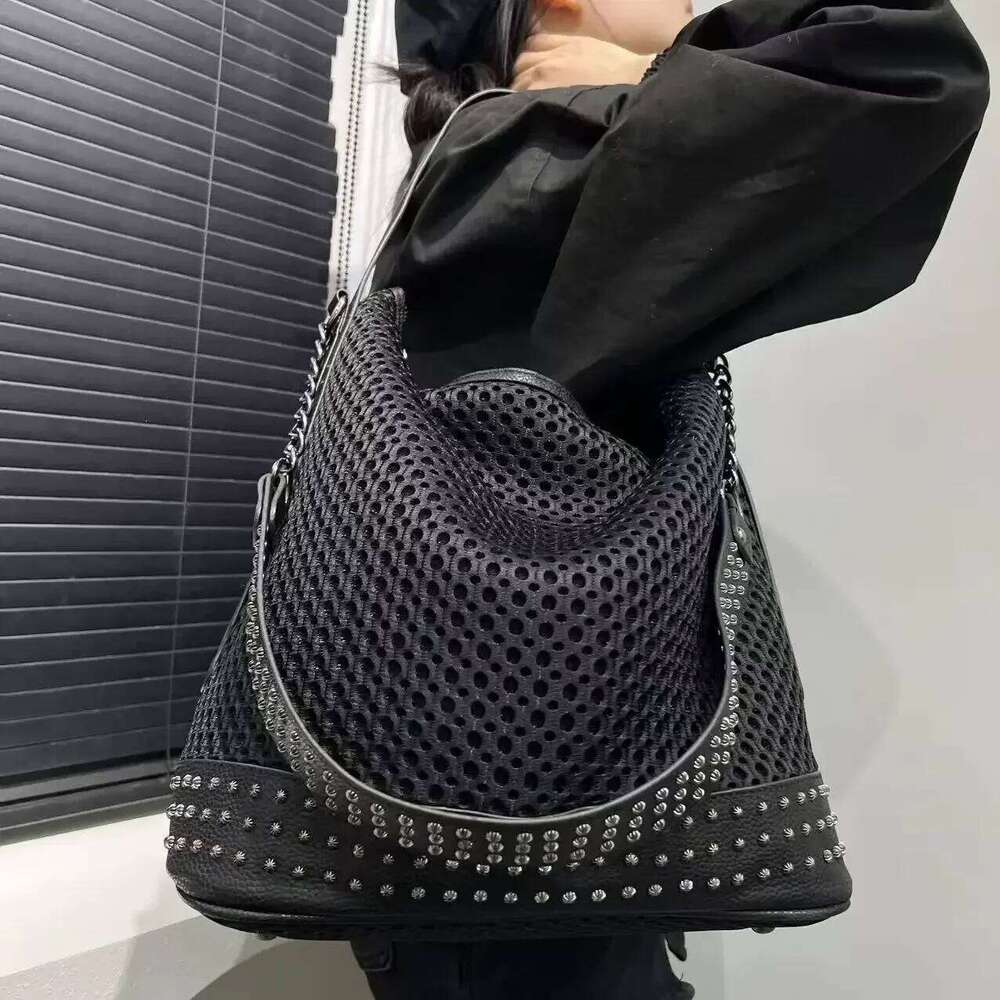 Women's Bags Designer Ladies' Fashion Y2k Spicy Girl Large Capacity Retro Rivet Splicing Diagonal Cross Shoulder Bag