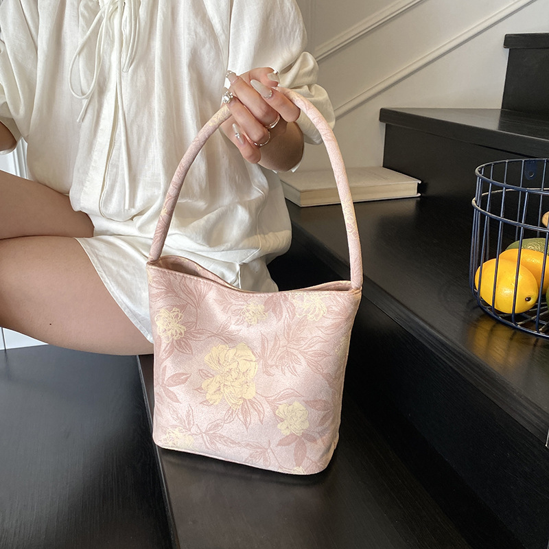 2025 Floral Handheld Bucket High-Value Exquisite New Chinese Style for Women Niche Shoulder Bag