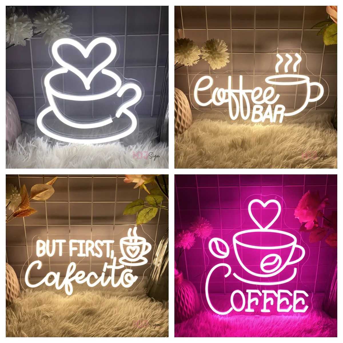 Coffee Bar Neon LED Sign Cafe Pantry Neon Lights Signs Coffee Shop Room Decor For Pantry Cafe Bar Decoration Neon Lights USB W250526