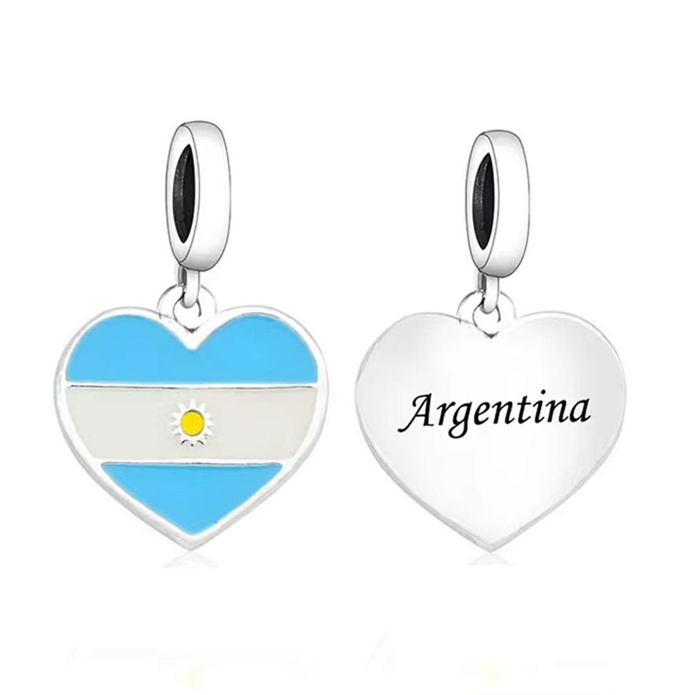 FewDook 2025 New Fashion Charms Brazil, Venezuela, Italy, American Flag Eagle Pendant Fit Original Pan Bracelets Beads DIY Women High Quality Jewelry 