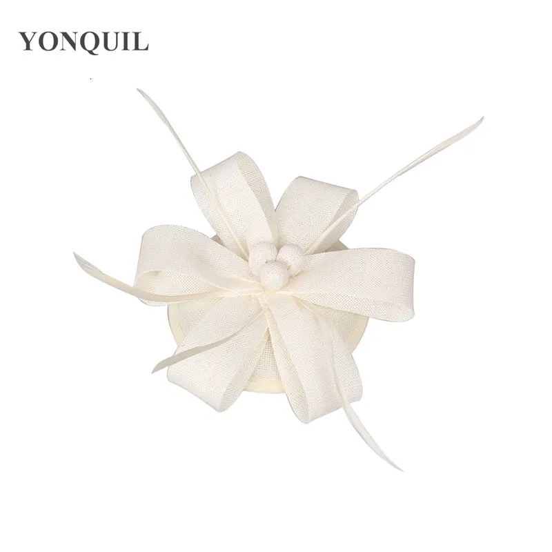 Fashion Light Blue Fascinator Elegants Wedding Party Hats Millinery Hair Clips Feather Headwear For Cocktail Hair Accessories 250520