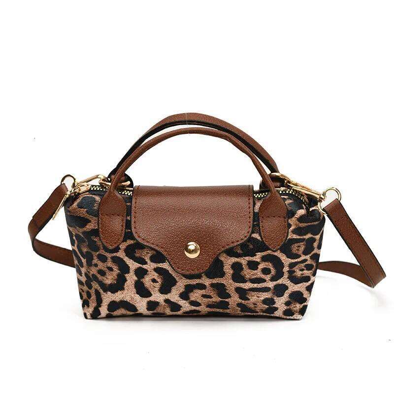 Fashion Leopard Pattern Handbag Casual Versatile Zipper Shoudler for Women Trendy All-match Crossbody Bag Women's Bags