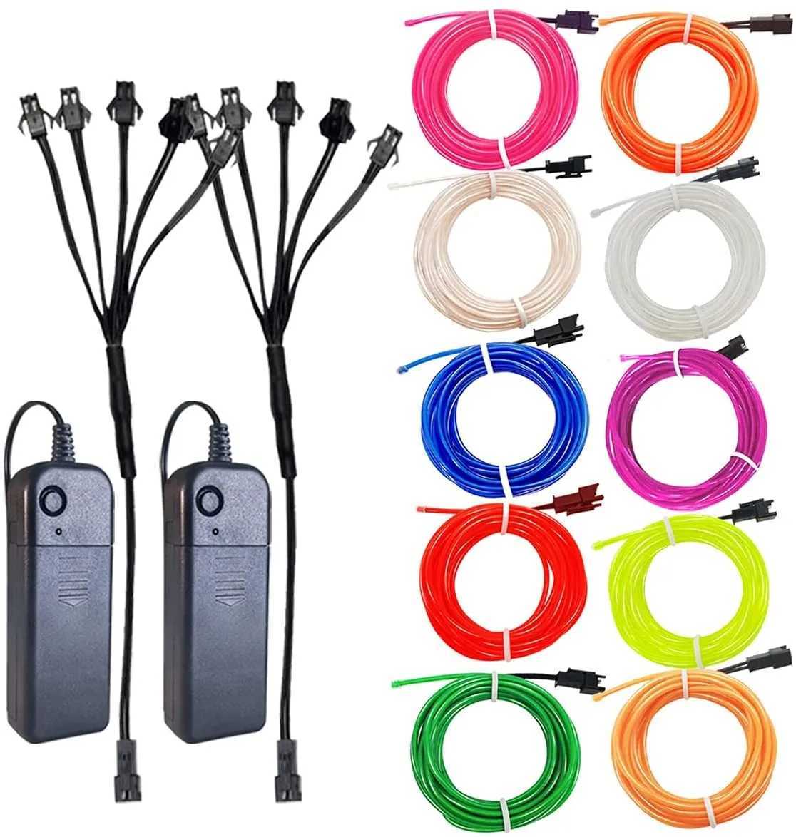 1m 3m 5m Glow EL Wire Neon Cable for Christmas Dance Party DIY Costumes Multicolor Illuminated Light AA Battery Lamp LED Strip W250526