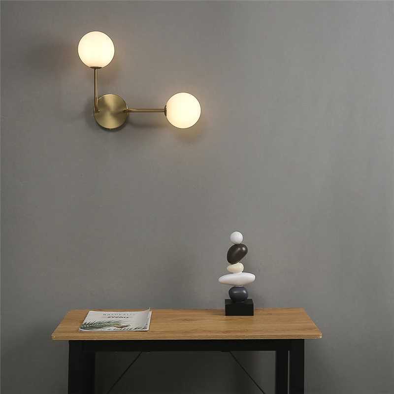 Creative Glass Ball Wall Lamps Modern Bedroom Bedside Lamp Living Room Background Wall Lights Home Decoration Lighting FixturesXJ250526