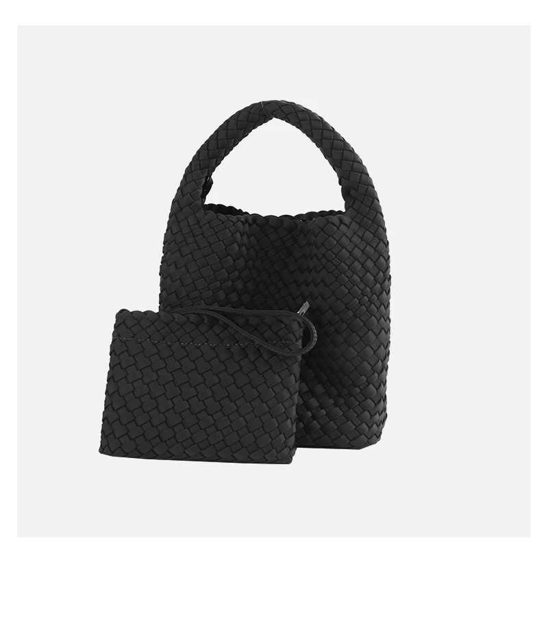 speliko Neoprene Woven Bag in Large Capacity Tote Bag With Woven Clutch Bag W250524