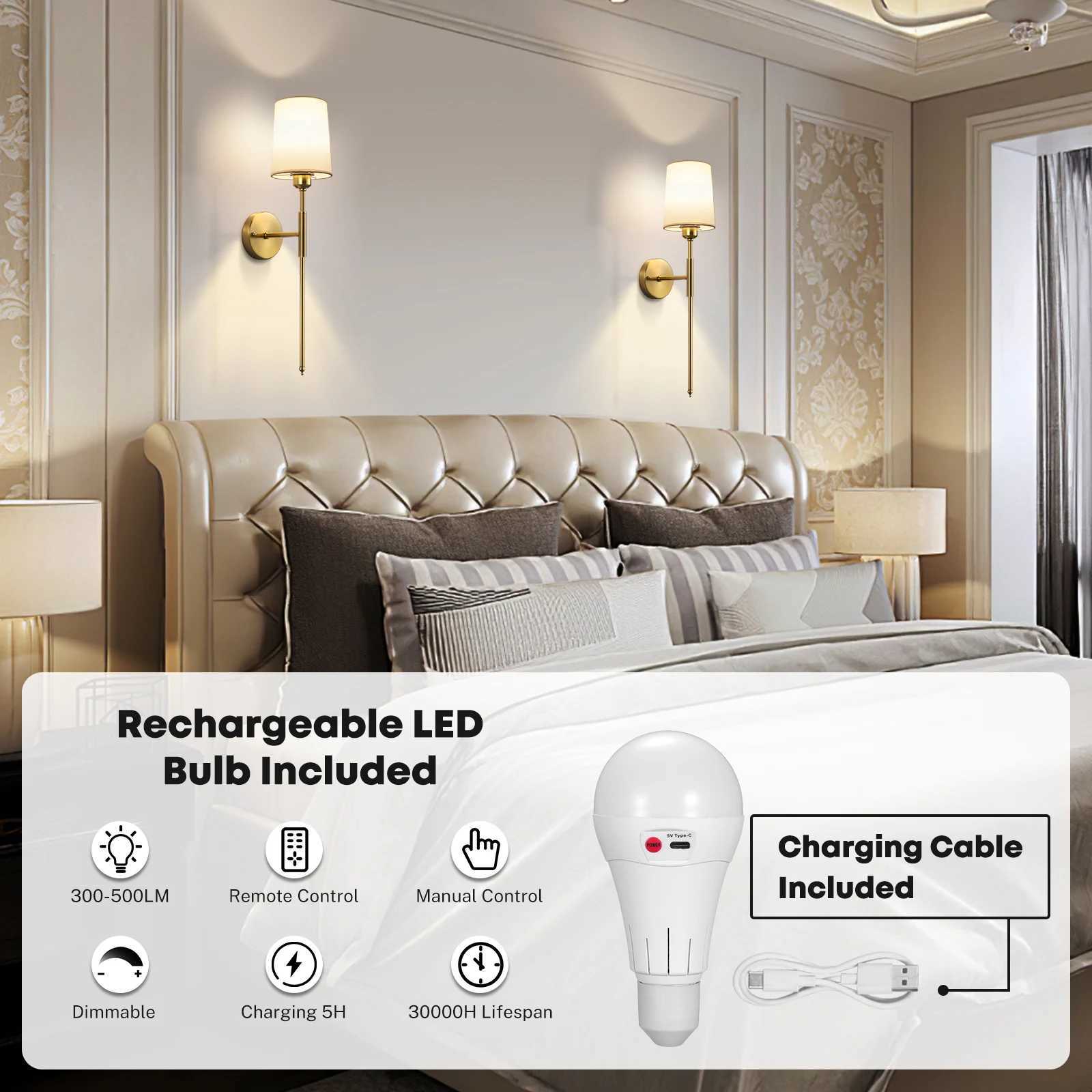 2Pack Battery Operated Dimmable Rechargeable Wall Sconce Wall Sconce with Remote Wall Sconces No WiringXJ250526