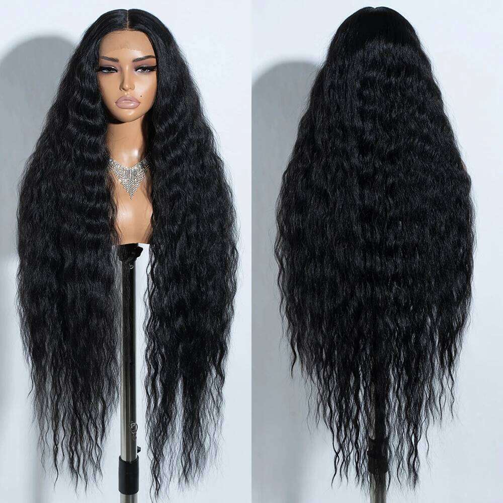 Wigs For Black Women Long Curly Hair 42 Inch Cosplay Blonde Ombre Front Synthetic Lace Wig