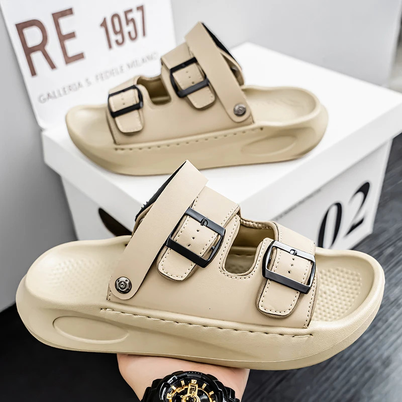 Mens breathable casual sandals summer softsole nonslip outdoor beach shoes fashion comfort youth sports dualpurpose slippers 250523BJ - view 1