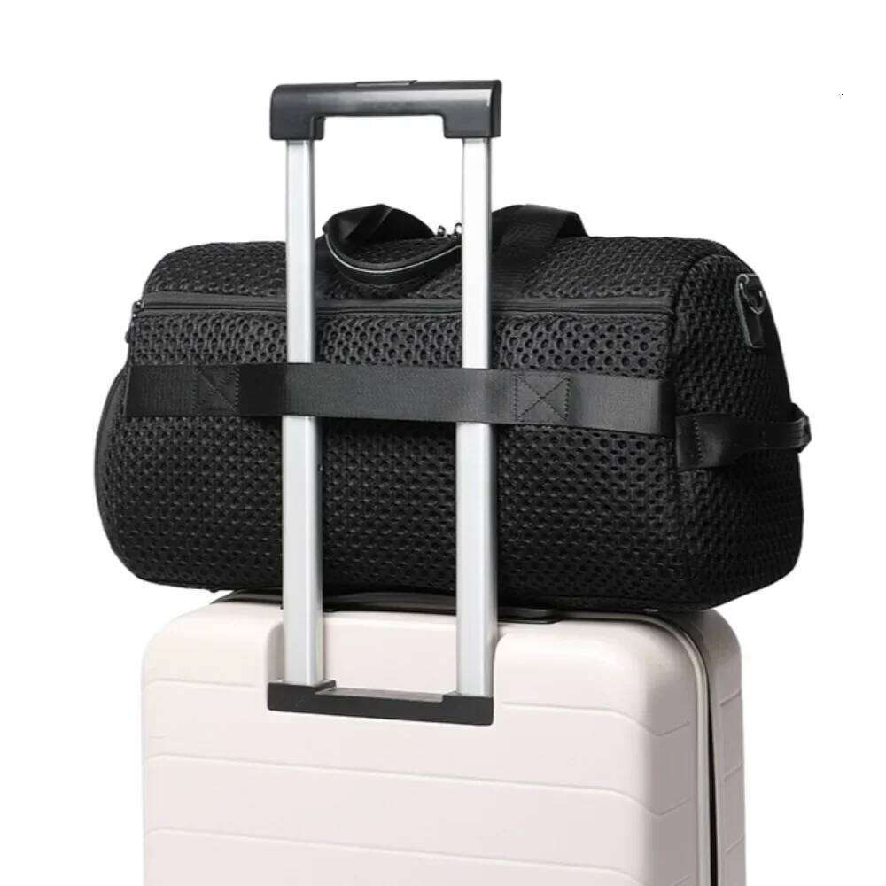 Women's Bags Designer Ladies' Fashionable Casual Nylon Mesh Travel Tote Bag With Large Capacity Shoe Compartment, Fiess And Sports Handbag