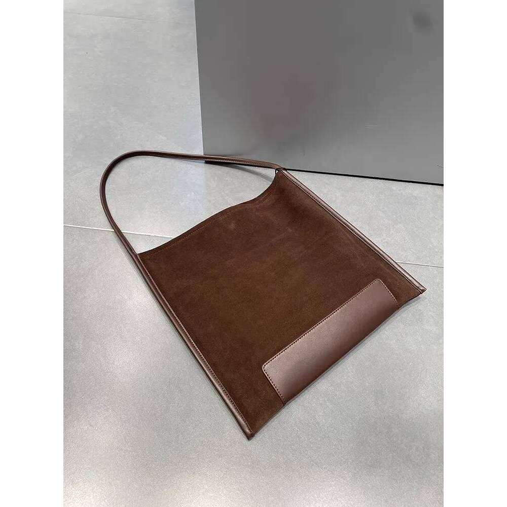 Vintage Casual Tote Handbag Women Genuine Leather Soft Suede Cowskin Single Shoulder Bags Ladies Large Capacity Armpit Bag