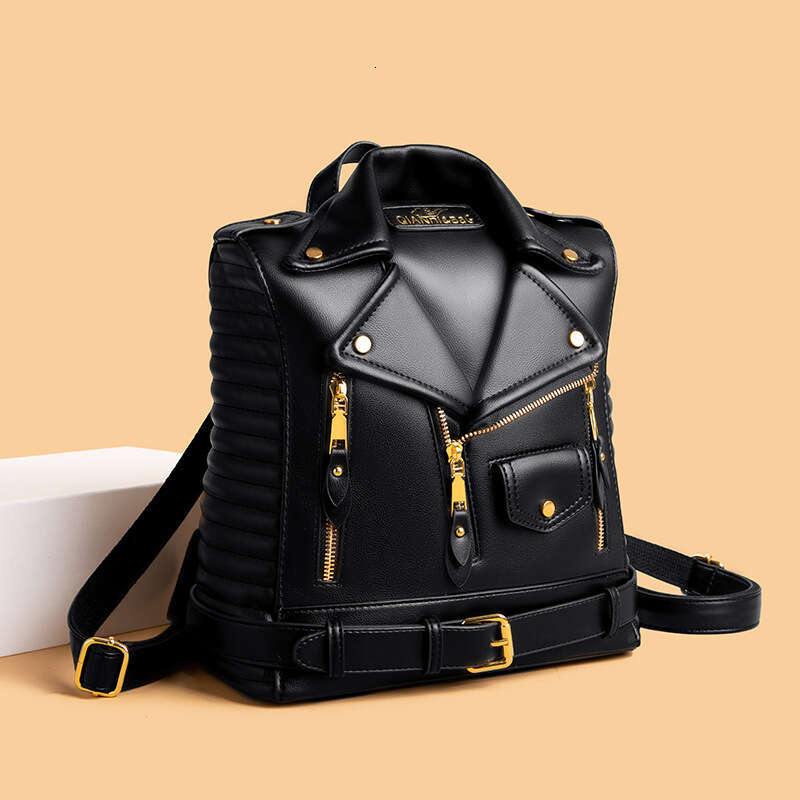 College Style Backpack Personality Punk Jacket Clothes Fashion Double Shoulder Trendy Travel Women's Bag