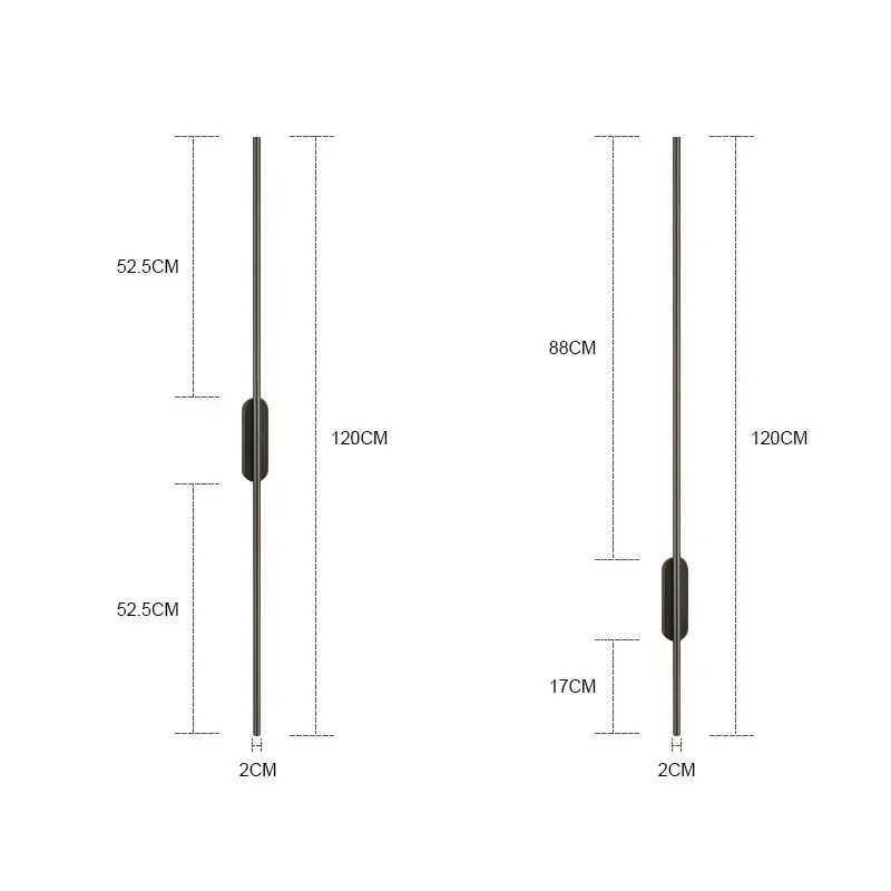 Modern Long LED Wall Lights for Bedroom Bedside Black Wall Lamps Living Room Background Decoration Hallways Interior SconceXJ250526