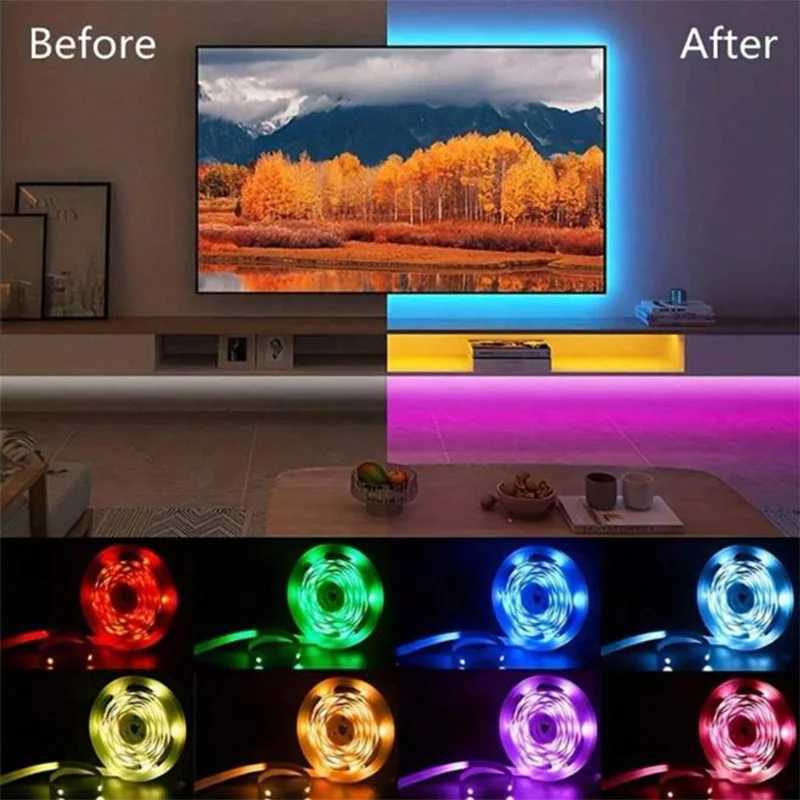 USB LED Strip Lights APP Control Color Changing 5050 RGB LED Light Flexible Lamp Tape for Room Decoration TV Backlight Diode W250701