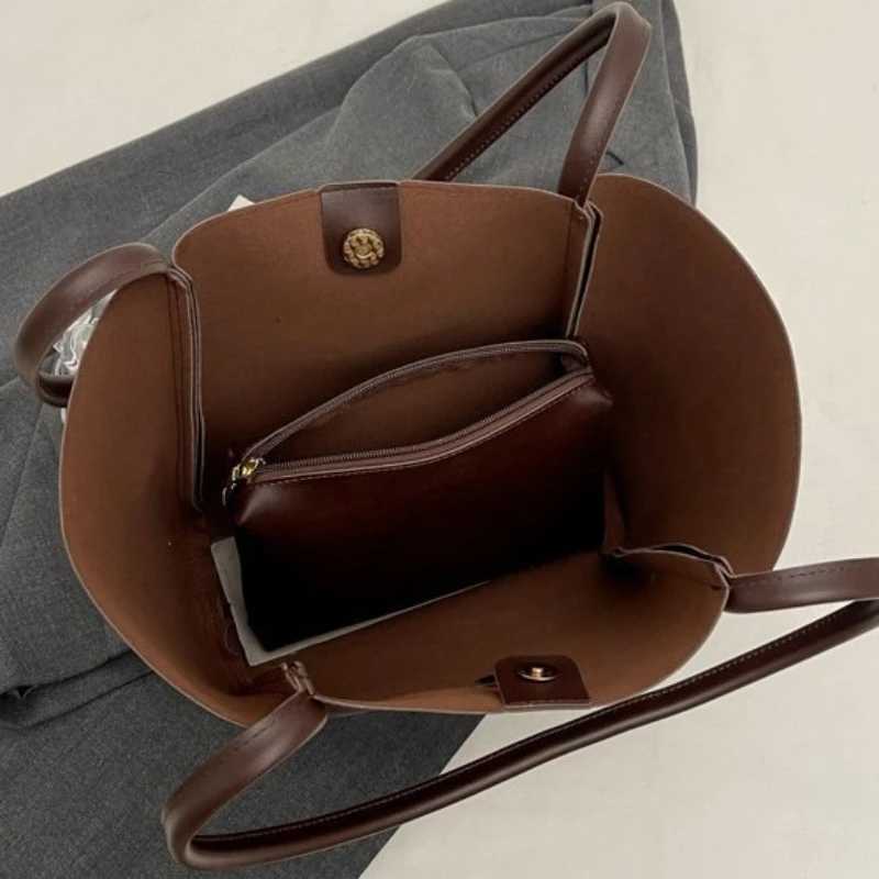 Branded Designer Shoulder Tote Bags For Women Soft PU Leather 2-IN-1 Big Capacity Shopper Tote Set 2025 Luxury Designer Handbags XJ2520526