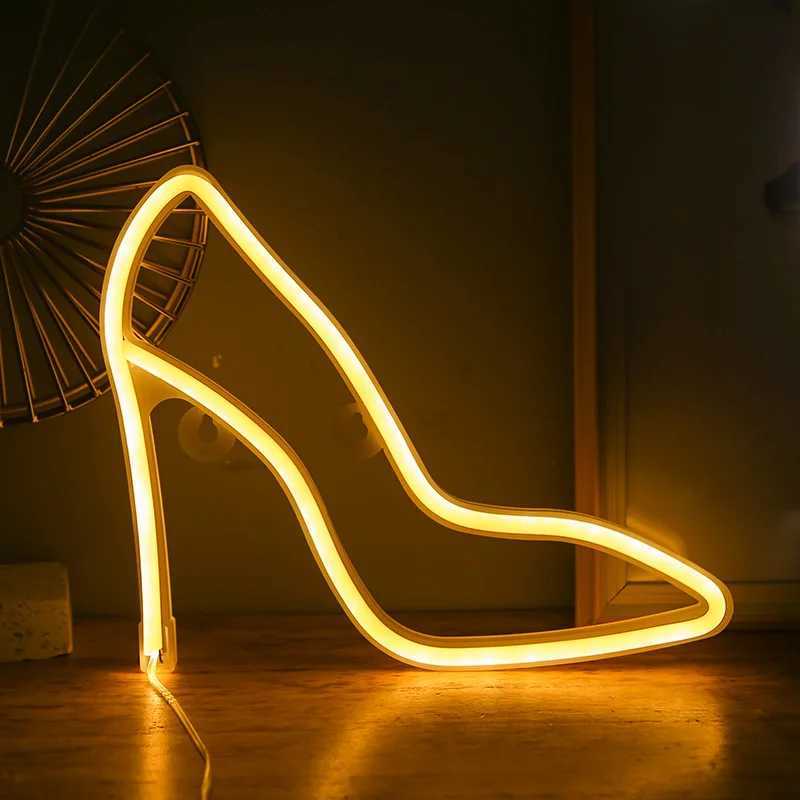 High heels LED Neon Sign USB/Battery Powered LED Light for Bedroom Room Decoration Gift Night Light Decoration Party Holiday W250526