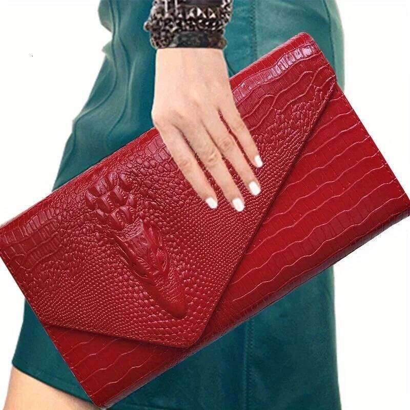 Women's Bags Designer Women's Stylish Clutch Large Capacity Crocodile Print Crossbody Shoulder Bag