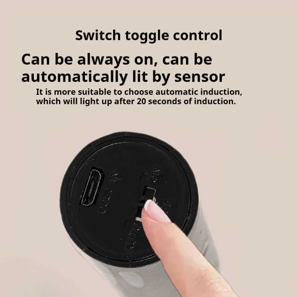 LED 1200mAh Battery Black Wall Lamp Indoor LED Magnetic Portable Lamp Charge For Hallway Bedroom Motion Sensor Light StairwellXJ250526