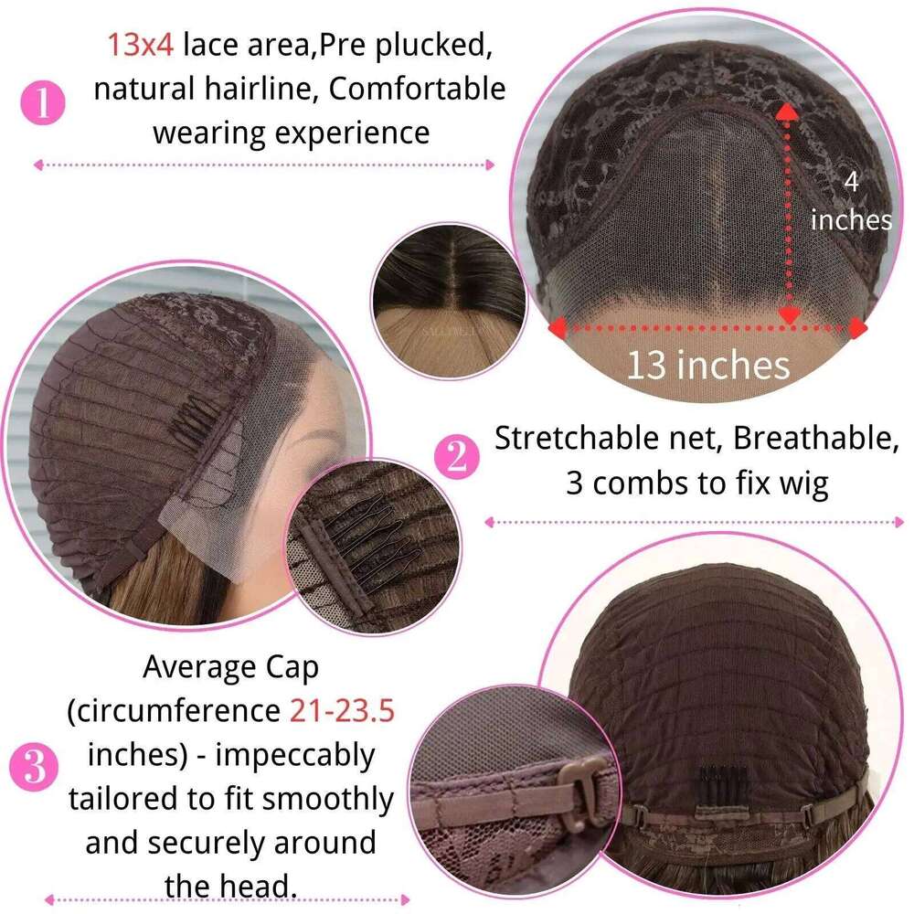 Black Short Body Lace Front Wigs Glueless Natural Wave Synthetic Heat Resistant Fiber Wig With Baby Hair 16 Inch