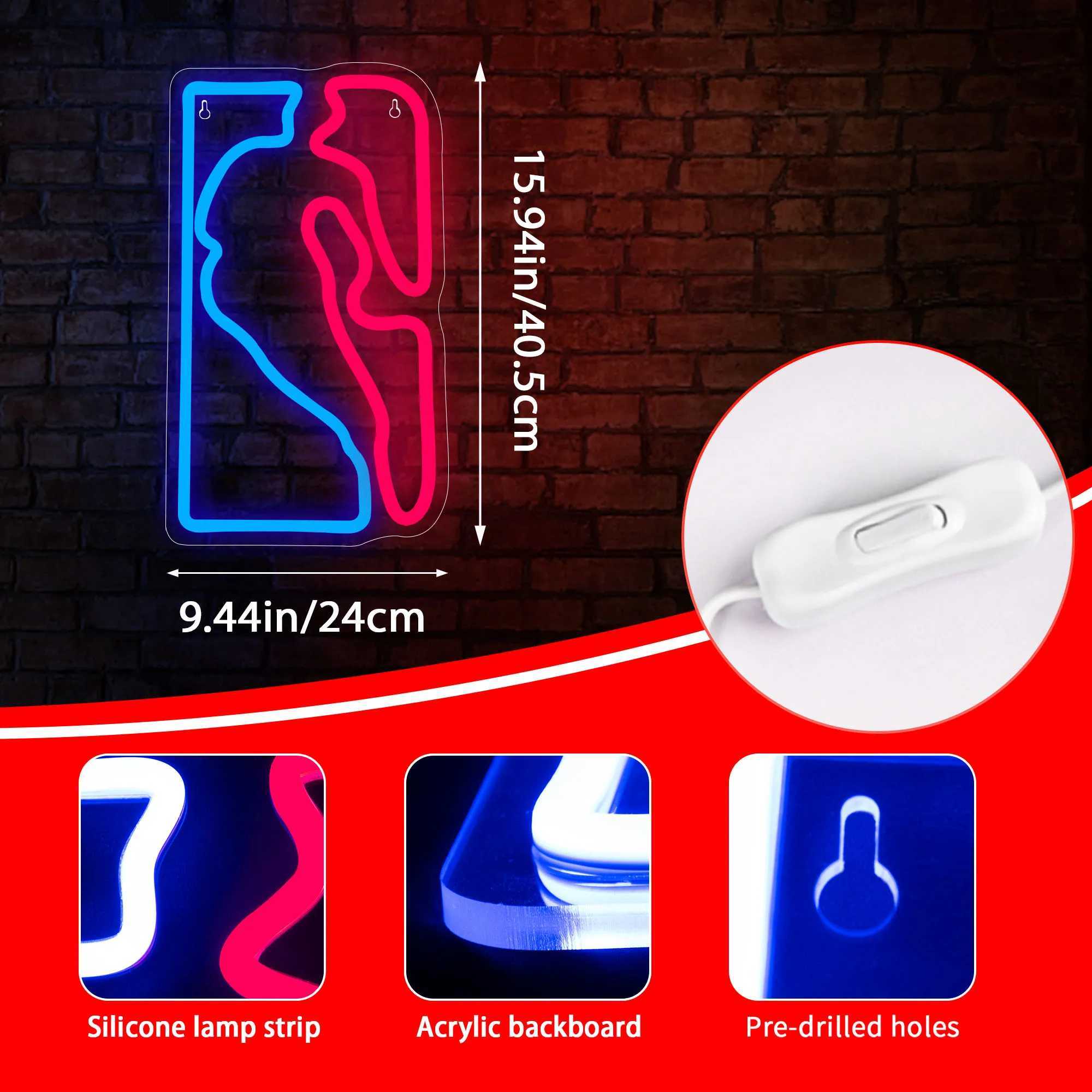 Basketball Neon Sign Sport Signs Decor for Bedroom Bar Teens Room Sports Neon Wall Signs Gifts for Men Basketball Fans Teens W250526